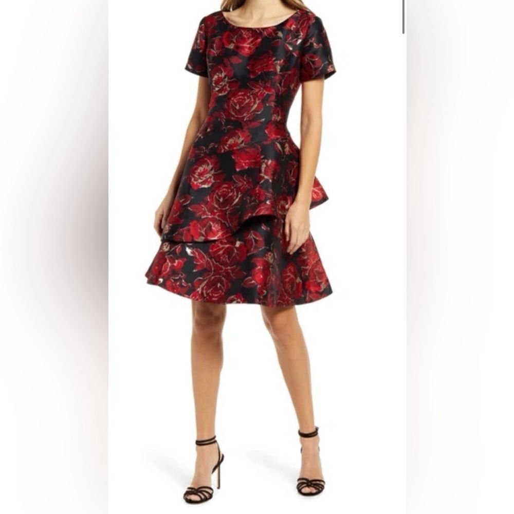 Shani floral jacquard dress size 2 NWT